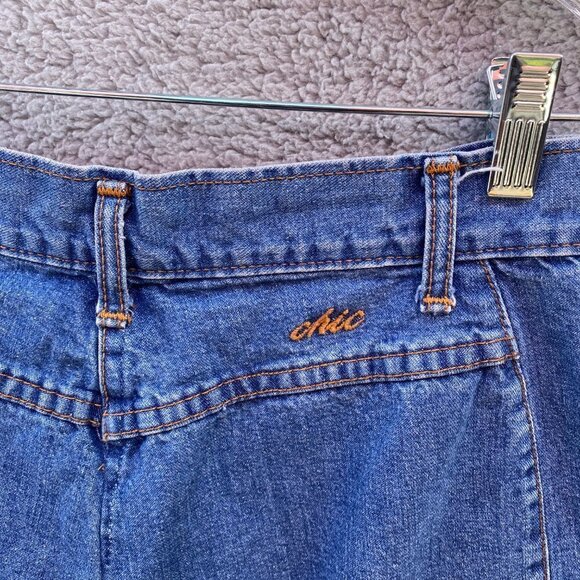 Vintage chic Denim Pleated Jean Skirt Sz 10 Small - Picture 5 of 12